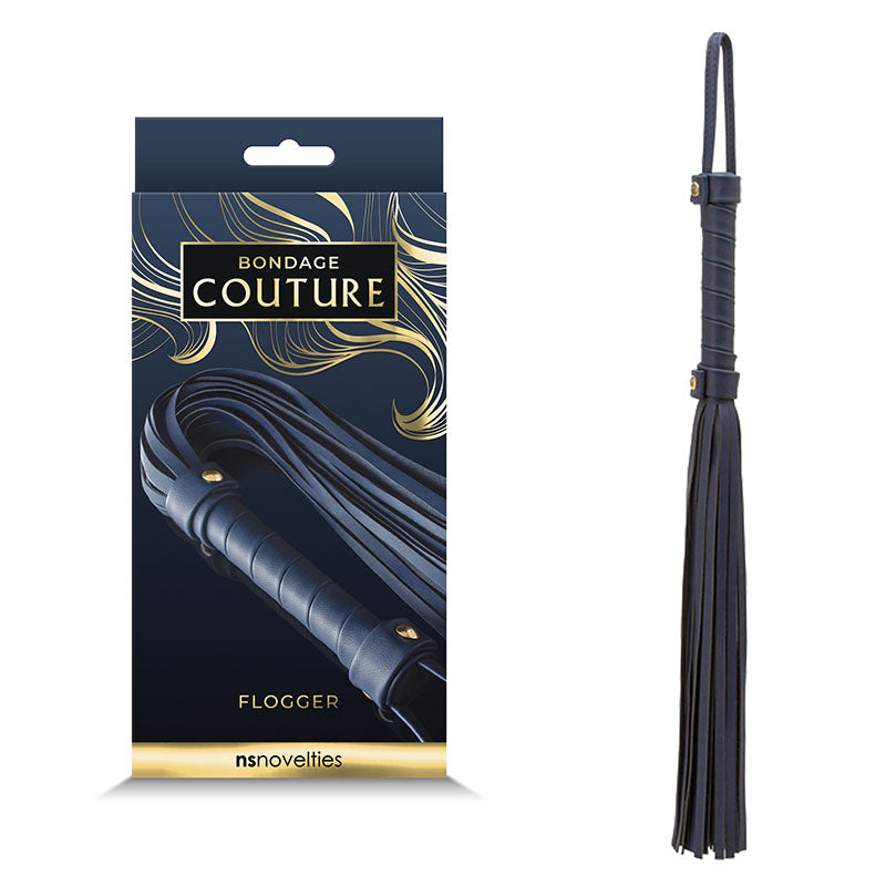 Bondage Couture Flogger - Blue - Blue Flogger Whip Ns Novelties